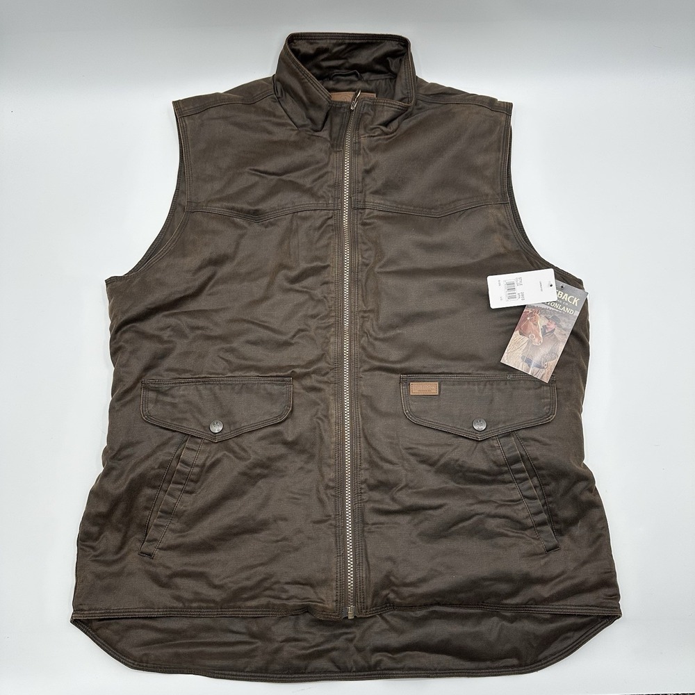 Outback‎ Trading Co. Men's Large L Brown Landsman Vest Fleeced Aztec Lined NWT